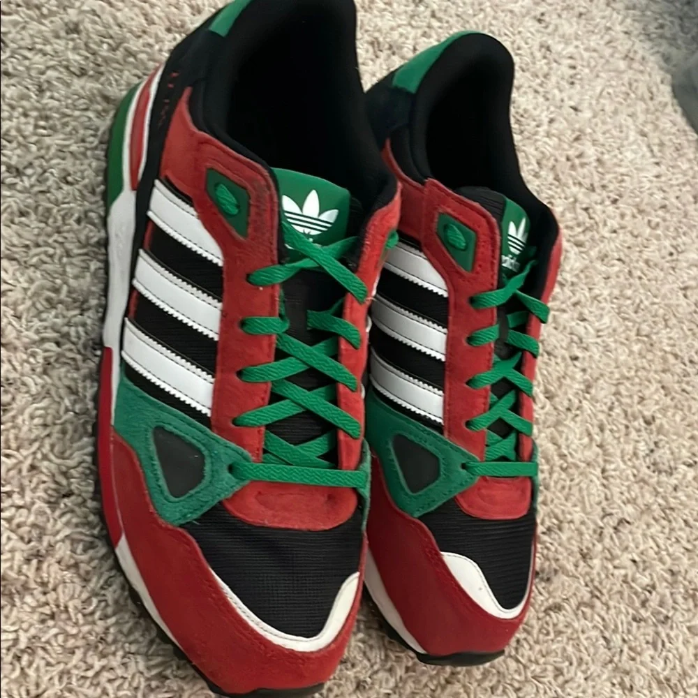 Adidas ZX750 Retro Red and Green Sneakers with Suede Mesh - Picture 6 of 9